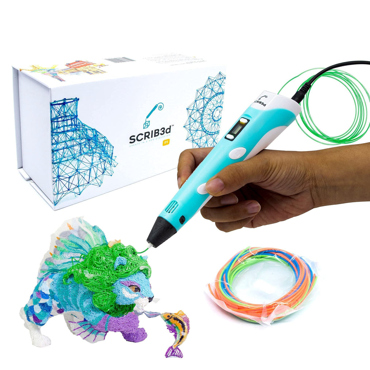 3D Kreativna Olovka sa Displejem – Set sa 3 Početne Boje