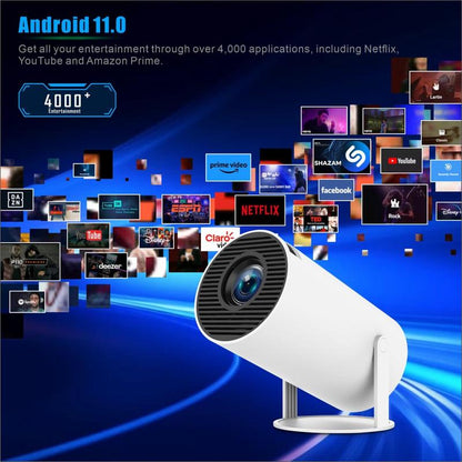 Pro Android 11 Smart Projektor – Dual Wi-Fi & Bluetooth